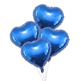 AnnoDeel 20 pcs Blue Heart Foil Balloons, 18inch Blue Heart Shaped Helium Balloons Mylar Balloons for Wedding Decoration Party Balloons Birthday