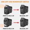 Nilight Momentary Rocker Switch (ON)-Off-(ON) Toggle Switches DPDT 7Pin 12V
