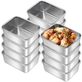 12PCS Stainless Steel Fresh- Keeping Container with Cover, Refrigerator Refrigerating Container Packing Box, Airtight Bento Lunch Box, Stainless Steel Lunch Box for Travel and Work, Dishwasher Safe