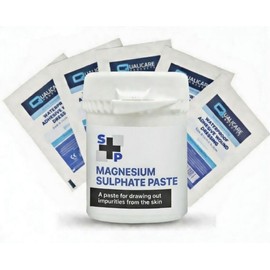 S+P PHENOL-FREE Magnesium Sulphate Paste 50g Bundle + 5 Waterproof Dressings – Deep Powerful Drawing Paste with PCMX, No Phenol Sting or Burn!