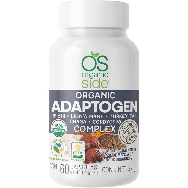 Organicside - Adaptogen Complex 60 Cápsulas - Reishi, Lions Mane,