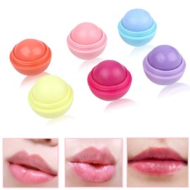 Suszian Lip Balm 6 Pieces Nourishing Ball Lip Balm Moisturising Lip Balm Lipstick Ball Lipstick Shine Makeup Beauty Lip Gloss Natural