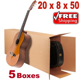 Unbranded/Generic 20x8x50" Acoustic Guitar Shipping Packing Boxes Moving Keyboard Heavy Duty 5 PCS