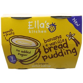 Ella's Kitchen Organic Banana and Vanilla Bread Pudding, 4 x 80g