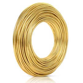 2 mm x 30 m Craft Wire, Gold, Wire for Crafts, Jewellery Wire, Aluminium Wire, Binding Wire, Modelling Wire, Rustproof for Jewellery Making,