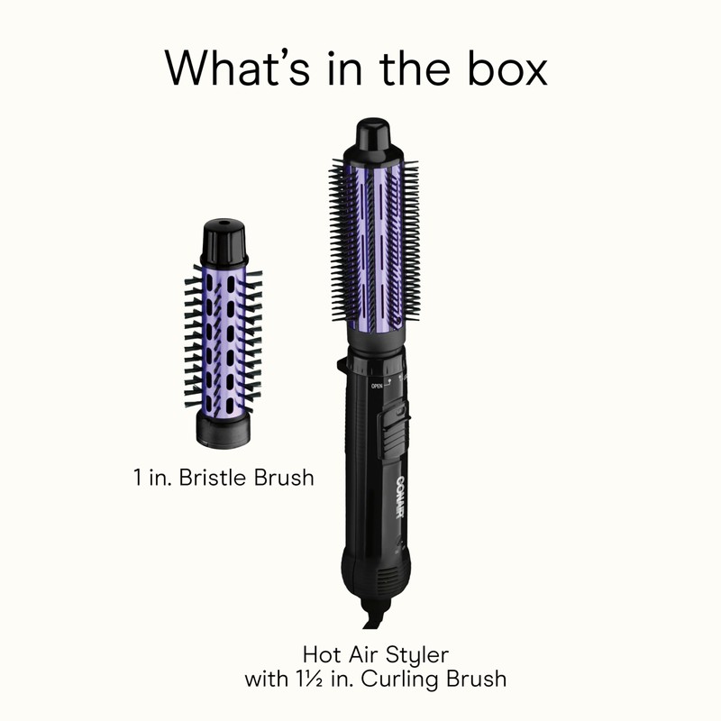 Conair 2-in-1 Hot Air Curling Combo, Includes 1.5-inch Curl Brush