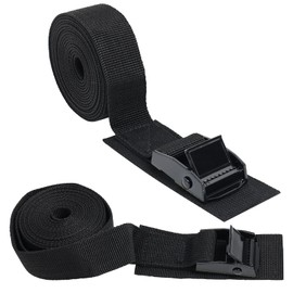 Tie Down Straps, Pack of 2, 25 mm, 0.5 m - 5.5 m, Ultra Robust, EN12195-2, 250 kg/500 kg Load Capacity, Weatherproof, with Padding, Ideal for Bicycle, Motorcycle, Car and Outdoor Equipment