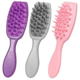 Healeved 3pcs Shampoo Massage Comb Scalp Scrubber Hair Exfoliate Scrub for Scalp Shampoo Brush and Scalp Exfoliator Scalp Massager Small Shampoo Brush Scalp Exfoliator Brush