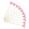 100 Pack Easter Cocktail Toothpicks for Appetizers Natural Bamboo Bow