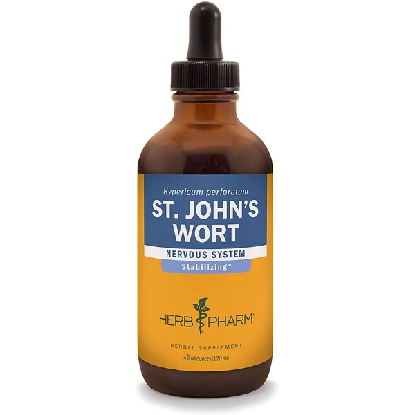 Herb Pharm St. John's Wort Liquid Extract for Positive Mood and Emotional Balance, Cane Alcohol, 4 Ounce