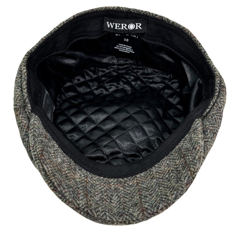 WEROR WEROR-434.1 Men's Flat Cap Peaked Cap with Peak Herringbone