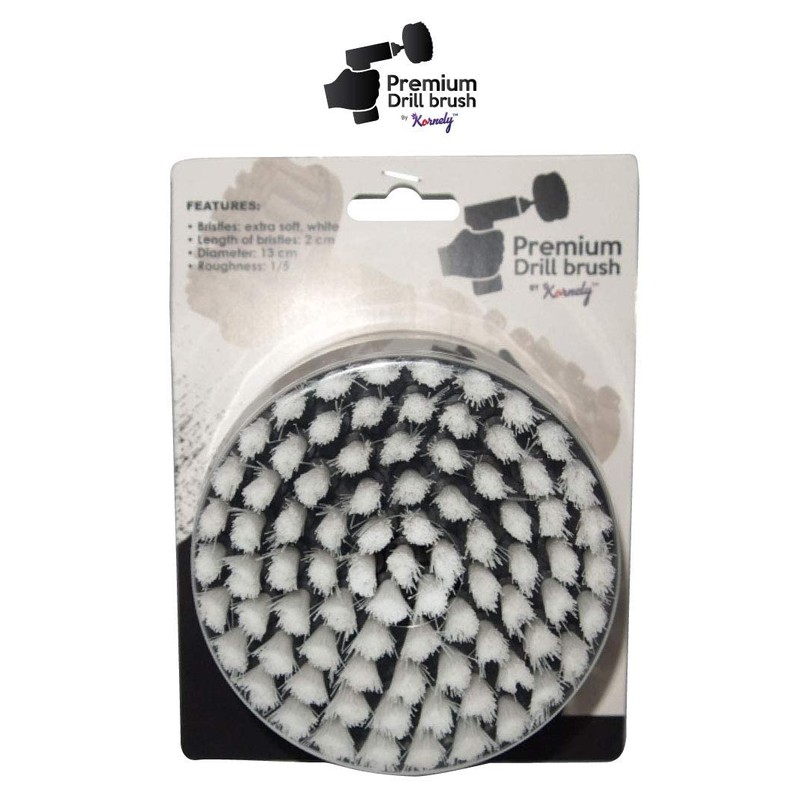 Kornely Premium Drill Brush, Extra Soft, White 13cm. Professional Power