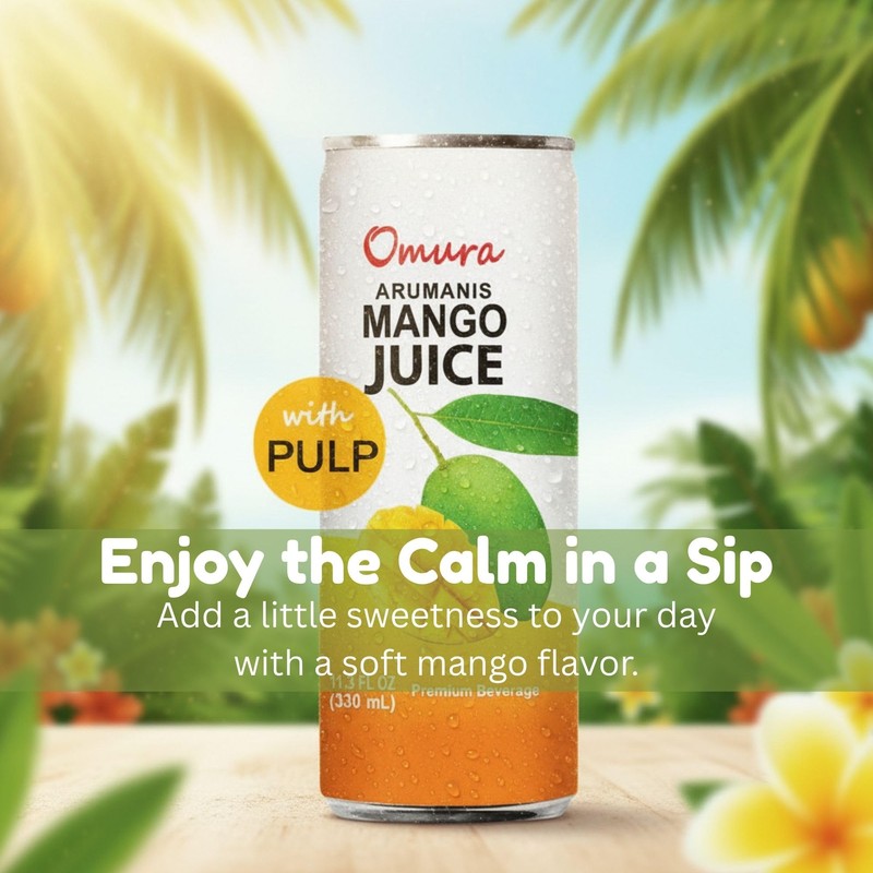 Omura MANGO JUICE from Natural Fruit with PULP 11.3 FL.