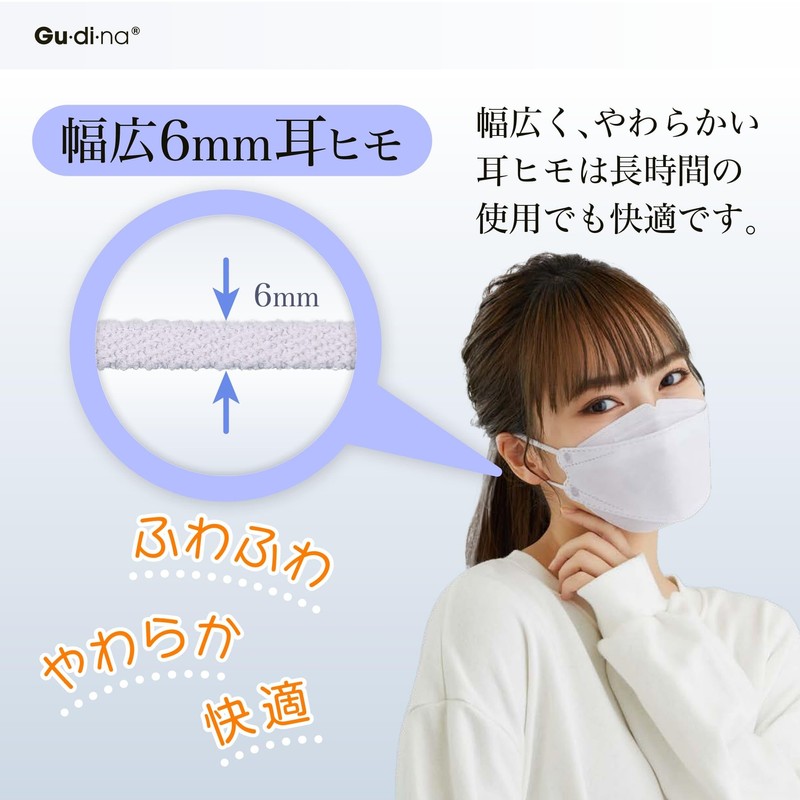 [Aoyama Tsusho] Gdina Comfortable 3D 3D Mask, Purple, 30 Sheets