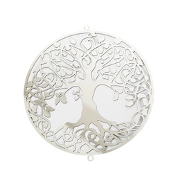10 piezas de atrapasoles grandes de metal plateado, colgante de ventana de árbol salvavidas, piezas de adorno para decoración del hogar