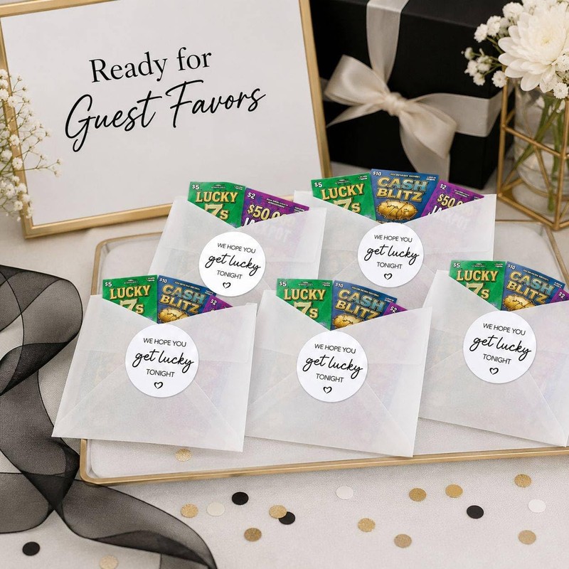 Dsimneax Party Favor Envelope Stickers: 120 Get Lucky Tonight Seals
