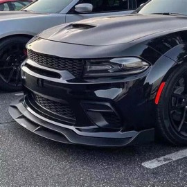 firepowerb Fit for 2020-23 Dodge Charger Widebody SRT Splitter Front Bumper Lip Gloss Black