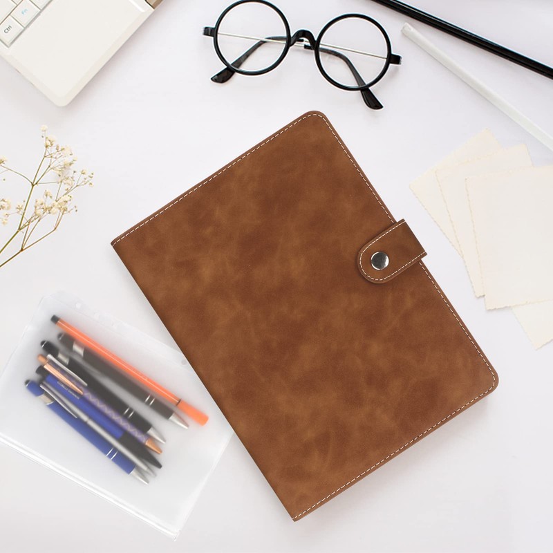 Colacoo Leather A5 Binder Notebook 6 Ring, Refillable Notebook A5