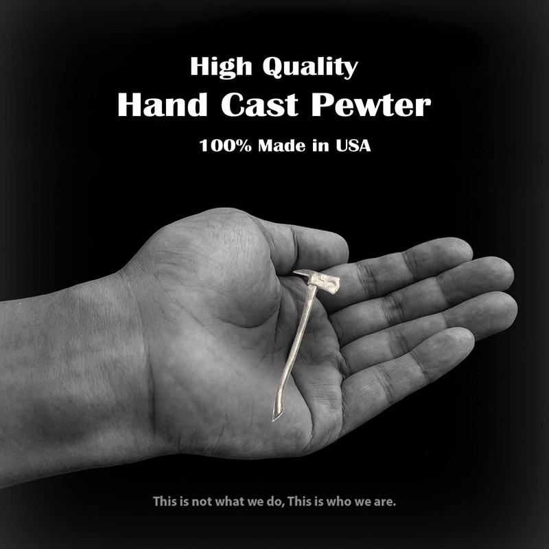 Fireman’s Axe Pin, Pewter, A140, 3 Inches, 100% Handmade in