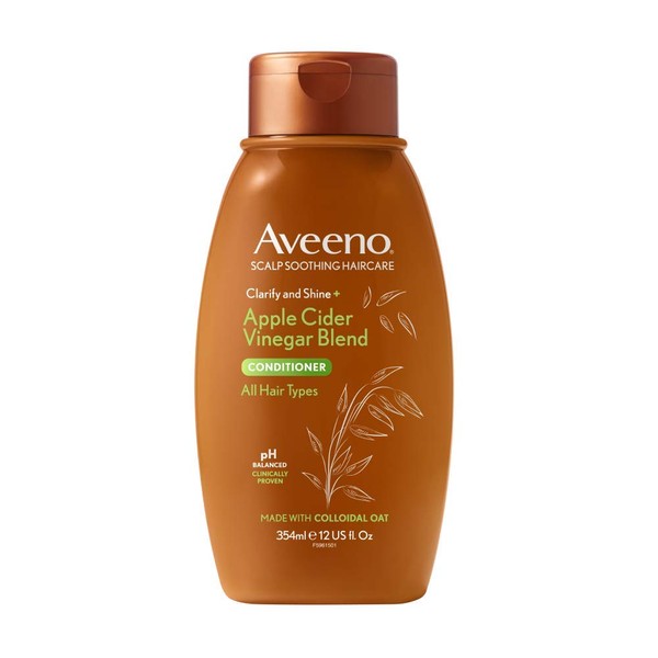 Aveeno Scalp Soothing Haircare Shine Enhance Apple Cider Vinegar Conditioner for Greasy and Oily Hair 354ml