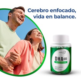 DHA OMEGA 3 ALGAE  NatGel OMEGA 3 Vegetal - DHA 600 Aceite de Algas  60 Softgels  Calidad Premium                                                     
