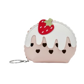MultiValue Small Coin Purse, Leather Women Wallet Purse Strawberry-Icecream Cute Change Purse with Keyring Zipped Coin Pouch for Girls Wife Mom (Pink)