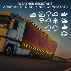 SWRT 2 Inch X 30 FT Reflective Tape Outdoor Waterproof Black & Yellow Reflective Tape Strong Adhesive Caution Hazard Warning Tape Reflector Conspicuity Tape for Trailer Sign