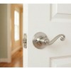 Designers Impressions Livingston Design Satin Nickel Privacy Door Lever (Bed