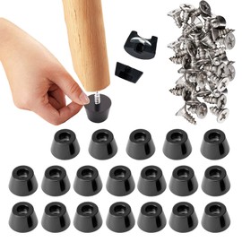 20 Pack Rubber Bumper Feet with Stainless Washer and Screws, 0.3 x 0.59 (HD), Soft, Non Slip, Non Marking, Fine Grips for Appliances, Furniture, Electronics