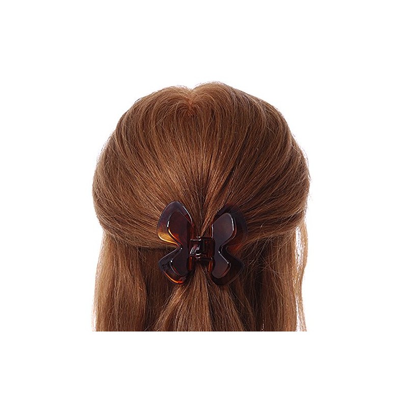 Medium Butterfly Brown Acrylic Hair Claw - 60mm Width