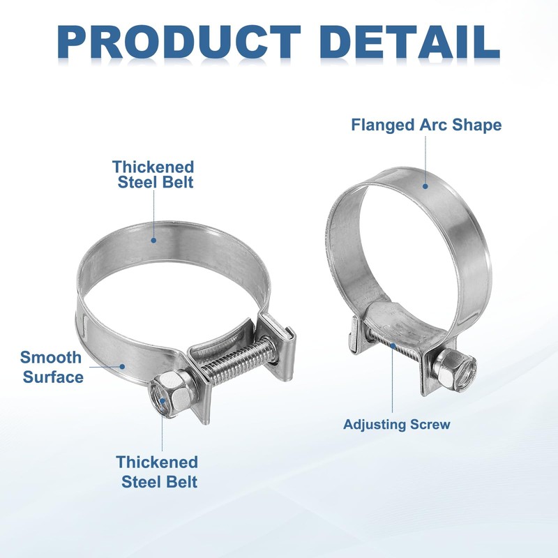 PATIKIL 5 Pcs 27-29mm Mini Fuel Injection Hose Clamps Stainless