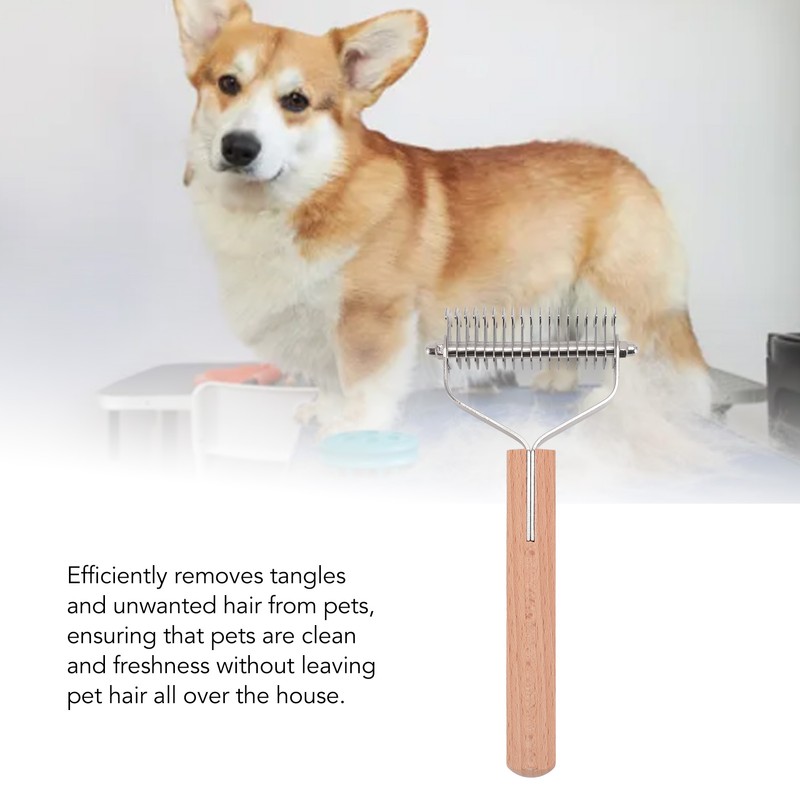 Pet Dematting Comb Double Sided Shedding Brush Stainless Steel Pet
