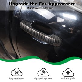 HAPPYHORSE Car Door Handle Cover Compatible with Toyot@ Tundra/Sequoia 2008-2024 ABS Exterior Door Handle Cover Frame Protective Sticker Exterior Accessories (08-21 Carbon Fiber Grain)