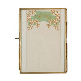 Creative Co-Op Brass & Glass Photo Frame with Gold Finish & Hinged Opening
