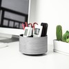 Czzmy Round Leather Art Supply Organizer,Remote Control Holder,360 Degree Spinning,Multi-Functional