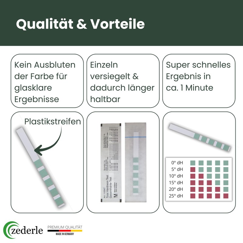 zederle Pack of 20 Water Hardness Test Strips Test Kit