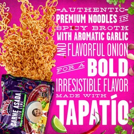 Tapatío Ramen Noodle Soup, Carne Asada with Lime Flavored - Pouch, 4.23 oz. (120g), Case of 16