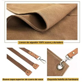 Delantales de Cocina, Mandiles de Cocina para Mujer, Delantal de Cocina Ajustables con 3 Bolsillos para Mujeres y Hombres, Impermeables, Ideales para Barbacoa, Arte y Restaurante