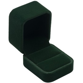 POKOFO Classic Velvet Engagement Ring Box Earring Jewelry Case Gift Box (Green)