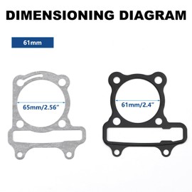 Minho GY6 170cc Complete Long Case Engine Gasket Kit Fit for Chinese GY6 4-Stroke 152QMI 157QMJ Engine Scooter Moped ATV Go Kart,61mm Cylinder Gasket