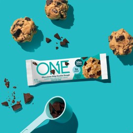 ONE Protein Bars, Chocolate Chip Cookie Dough, Gluten Free with 20g Protein and 1g Sugar, Pantry Staples, 2.12 oz (12 Count)