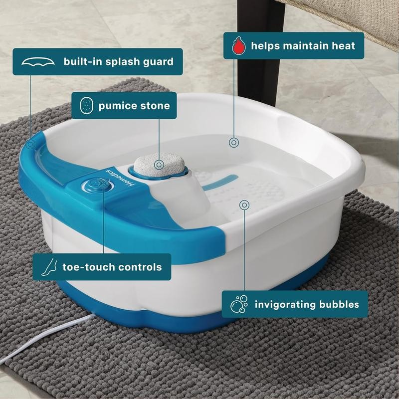 Bubble Mate Foot Spa, Toe Touch Controlled Foot Bath with