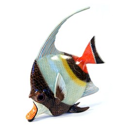 Handpainted Tropical Fish Statue Replica 15" Brown Angel