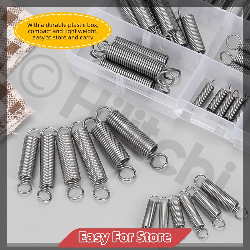 Hilitchi 60Pcs 12 Sizes Extension Spring Assortment Kit Extension Spring