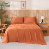 JSD 100% Cotton Sheet Set Queen, Burnt Orange Sateen Sheets,