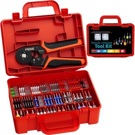 PEBA Crimping Tool Set, 33 Types of Wire End Ferrules Set, Insulated/Uninsulated, Square Wire End Ferrules Pliers Self-Adjusting [0.08-10.0 mm²], Square Crimp Pliers for Sleeves - Crimping Pliers