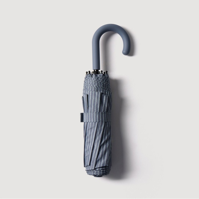 JAJU [JAJU] Crossbody UV 3-Fold Umbrella_Blue Stripe