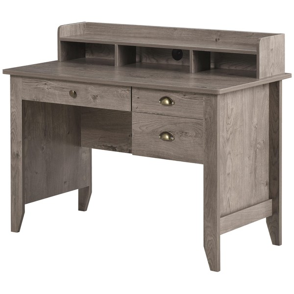 HOMCOM Computer Table Writing Desk with Hutch 3 Drawers, Open