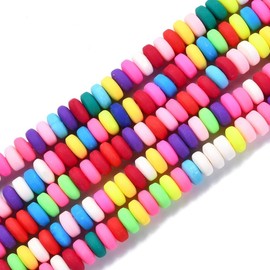 DanLingJewelry 1100Pcs 6-7mm Rondelle Flat Round Handmade Polymer Clay Lentil Beads Colourful Abacus Spacer Beads for Bracelet Jewellery Making