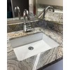 AMASHEN 17-Inch Undermount Bathroom Sink, White Ceramic Rectangular Vanity Sink